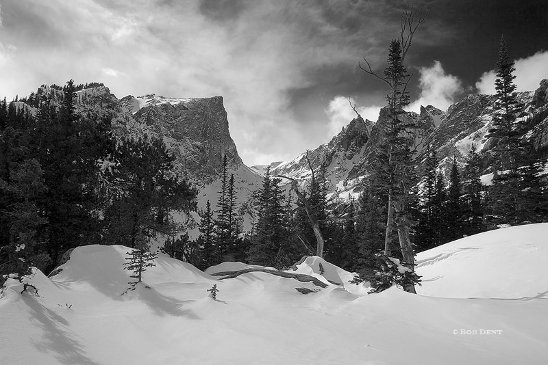 Hallett Peak, Flattop Mountain, Dream Lake, Rocky Mountain National Park, Colorado, Snow, photo