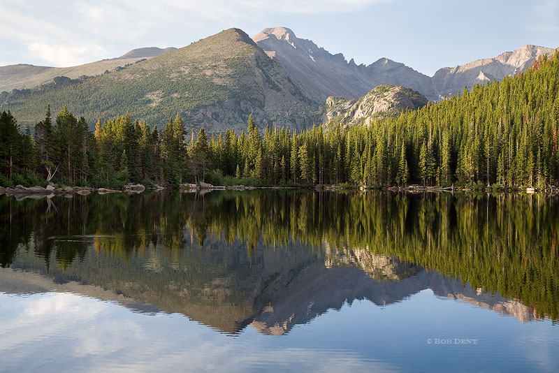 Bear Lake, Longs Peak, Sunrise, reflection, lakes, Rocky Mountain National Park, photo