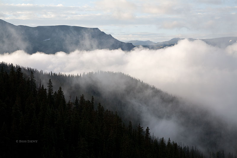 Box Canyon, clouds, Rocky Mountain National Park, Colorado, photo