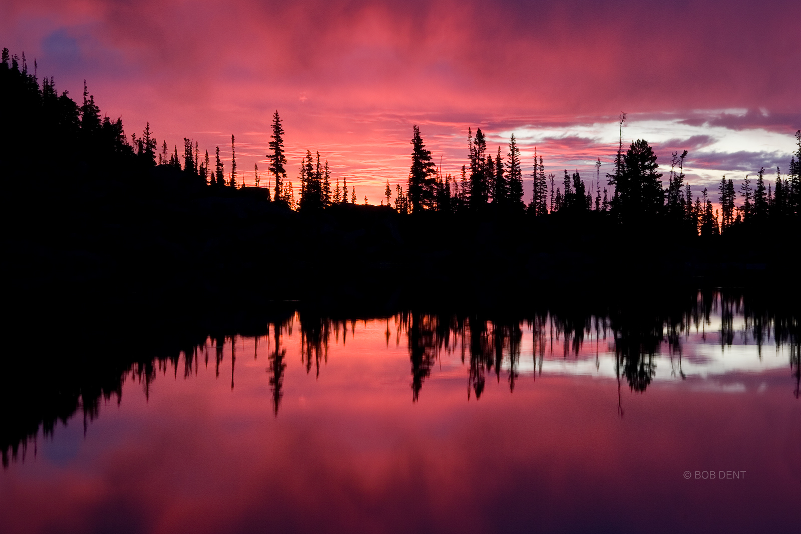 Sunrise at Lake Haiyaha, Rocky Mountain National Park, Colorado.