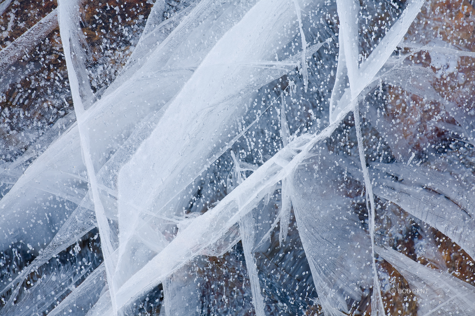 Detail of ice fracture at Dream Lake, Rocky Mountain National Park, Colorado.