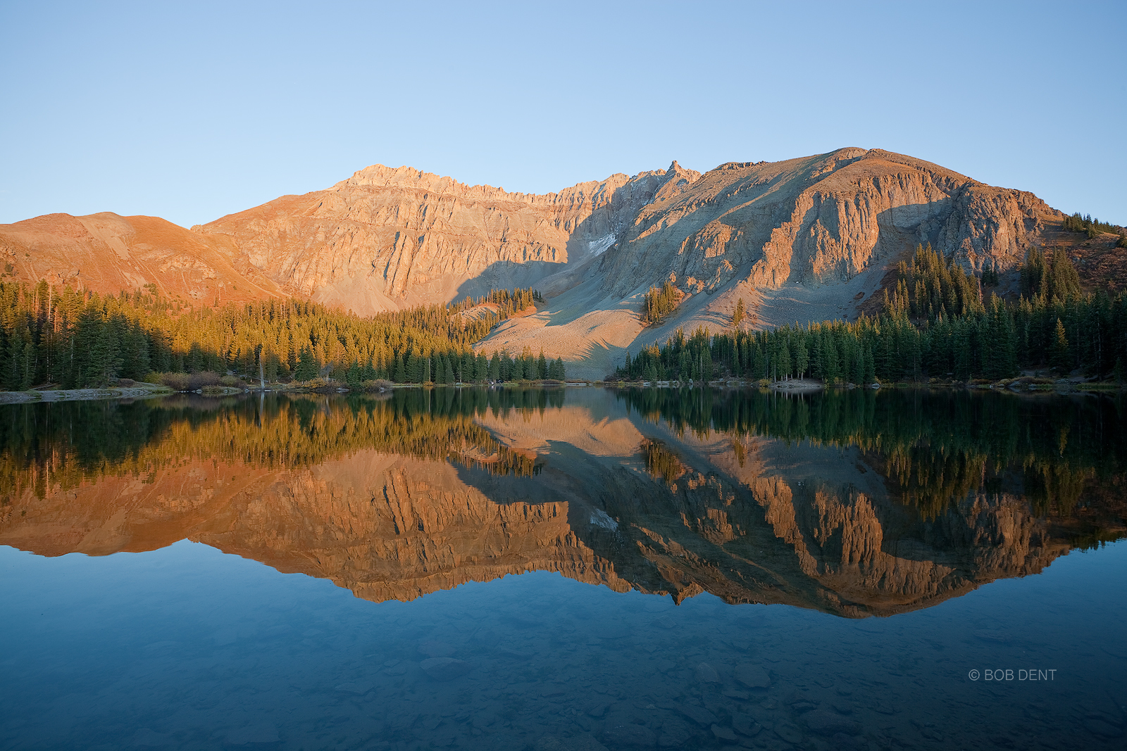 Warm sunset light at Alta Lakes, Uncompahgre National Forest, Colorado.
